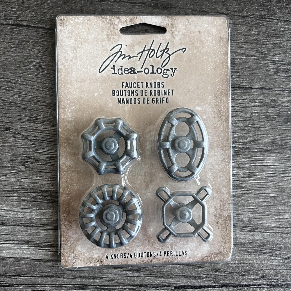 Tim Holtz Idea-ology Lot Label Tape Faucet Knobs Odds Ends Assemblage Chain New - Picture 4 of 10